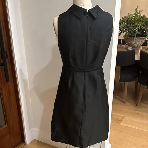 Kate Spade Silk Black Midi Dress with cowl neck and Bow waist detail - Picture 6 of 13